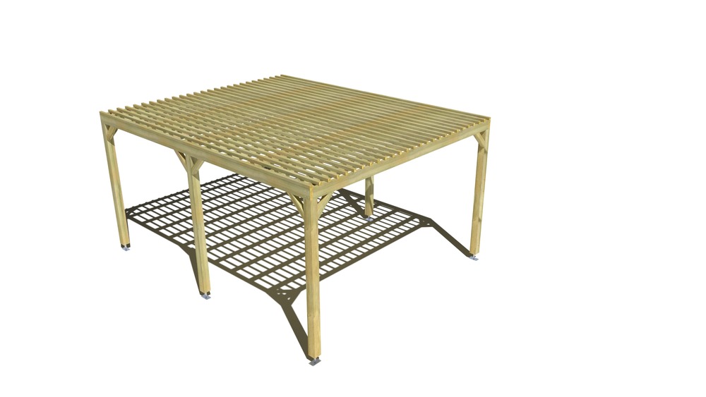 Pergola bois • 4m x 5m • indépendante • sens largeur • lattage bois • livraison comprise