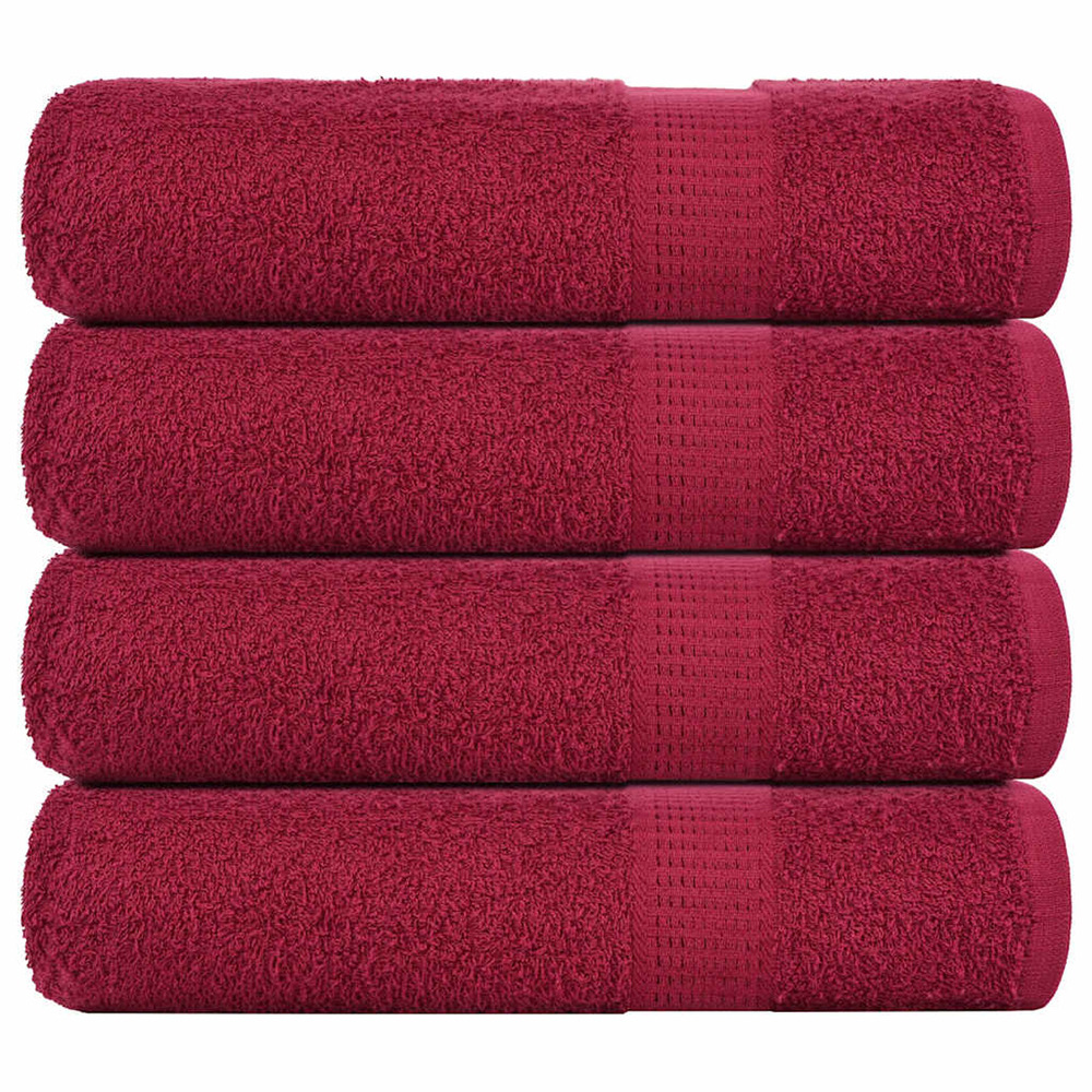 Serviettes de bain frogn 4 pcs bordeaux 100x150cm 360 g/m²