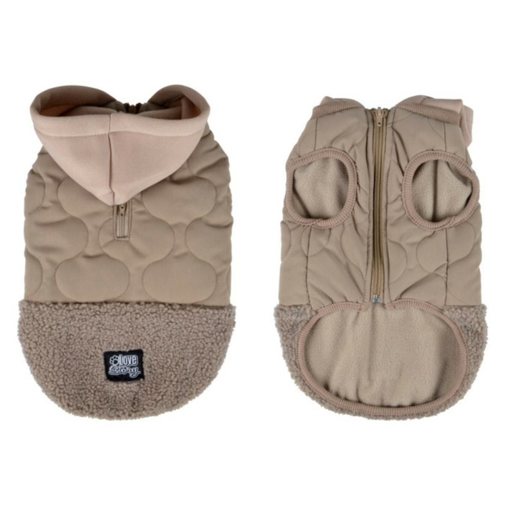 Manteau matelassé pour chien teddy 30cm beige