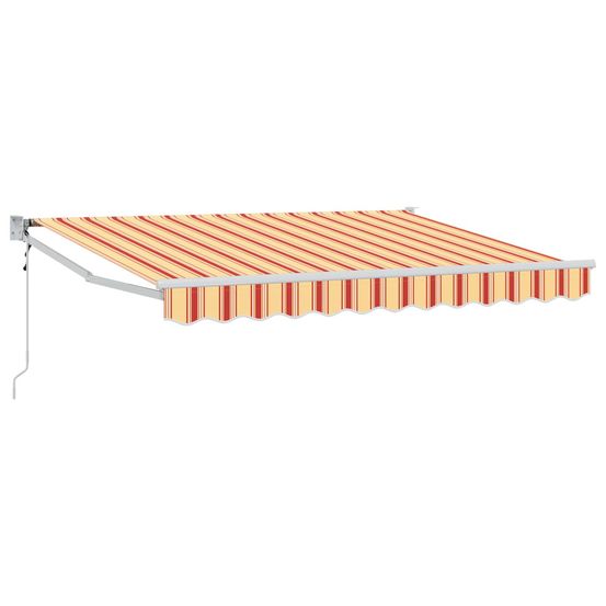 Auvent rétractable jaune, orange et blanc 2,5 x 2 m