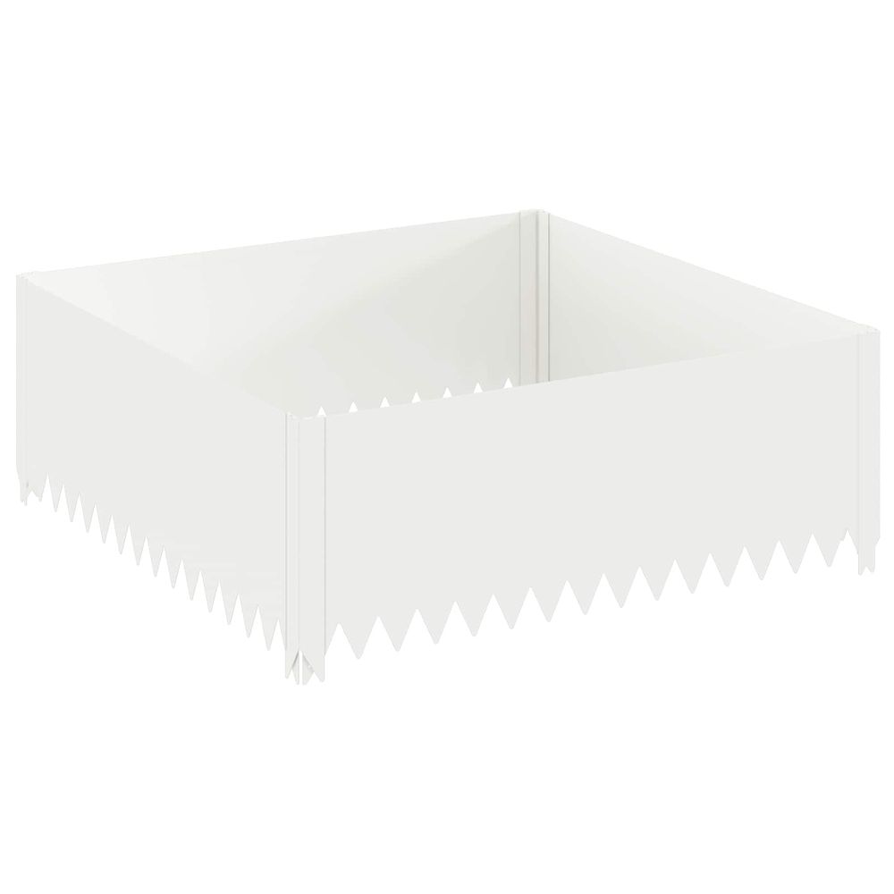 Bordure de pelouse 100 x 100 x 35 cm acier blanc