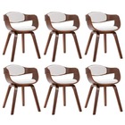 Chaises de salle à manger 6 pcs bois courbé et similicuir