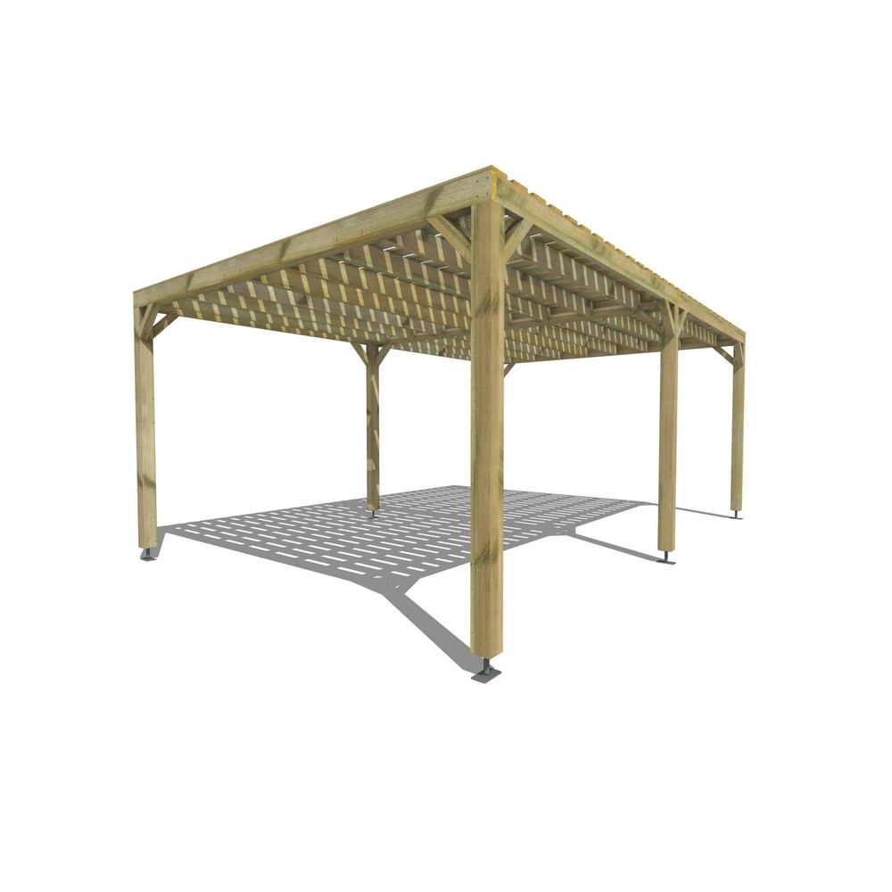 Pergola bois • 6m x 4m • indépendante • sens largeur • platelage bois • livraison comprise