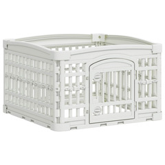 Parc pour chien à 4 panneaux blanc 63 x 63 x 40 cm plastique