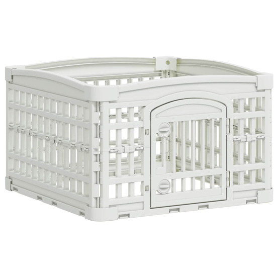 Parc pour chien à 4 panneaux blanc 63 x 63 x 40 cm plastique