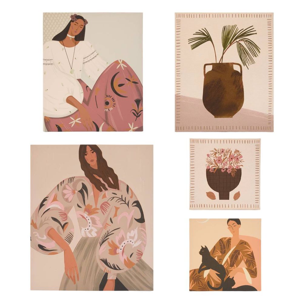 Lot de 5 toiles imprimées 