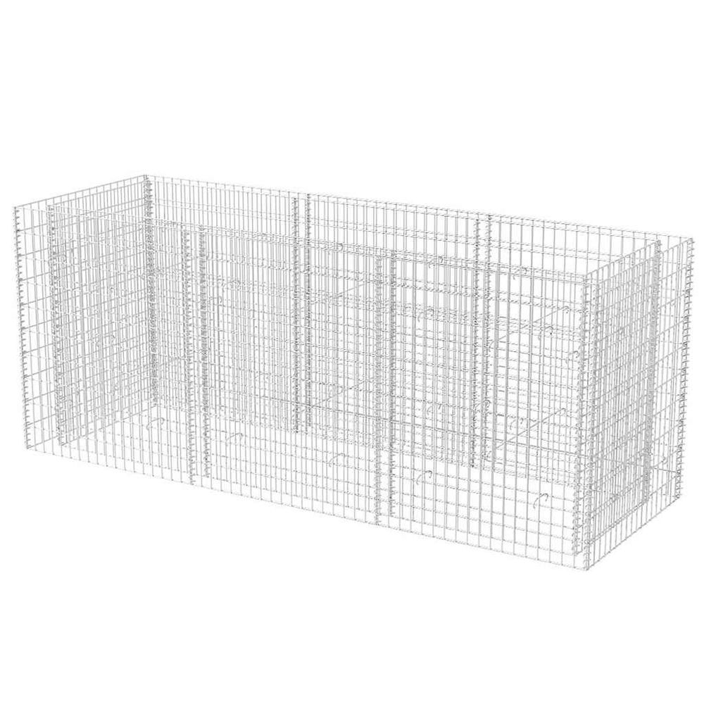 Lit surélevé à gabion acier 270x90x100 cm