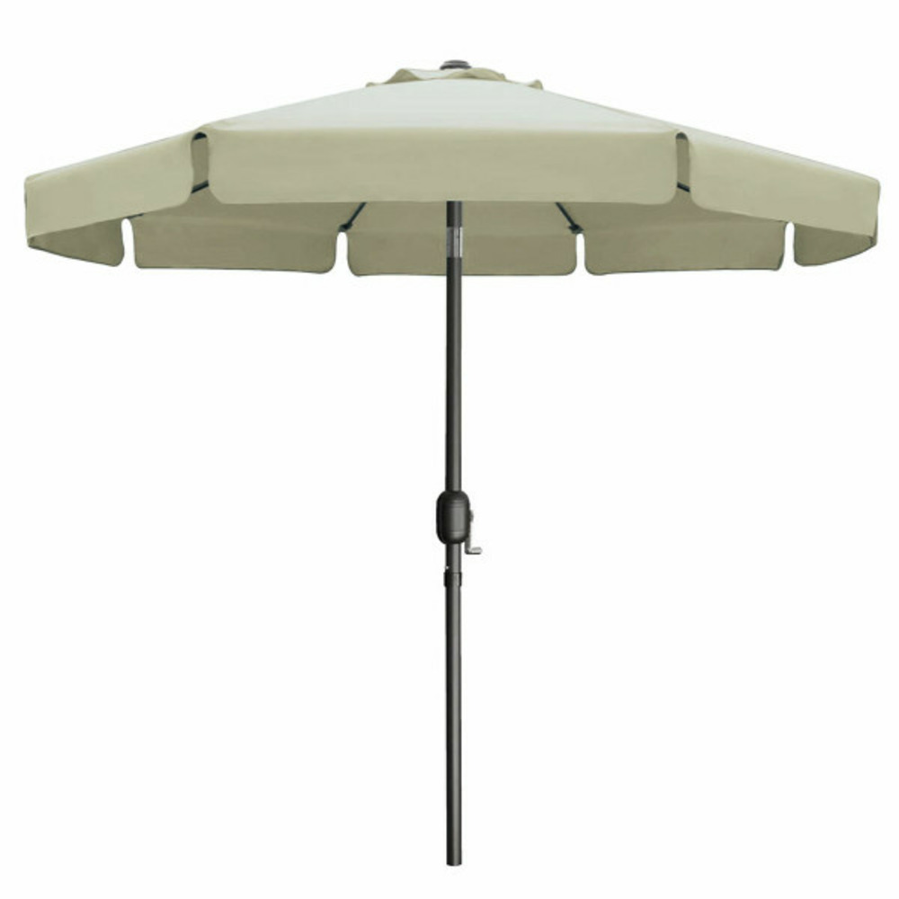 Parasol acier 8 bâtons d300 cm polyester beige jardin, piscine, terrasse