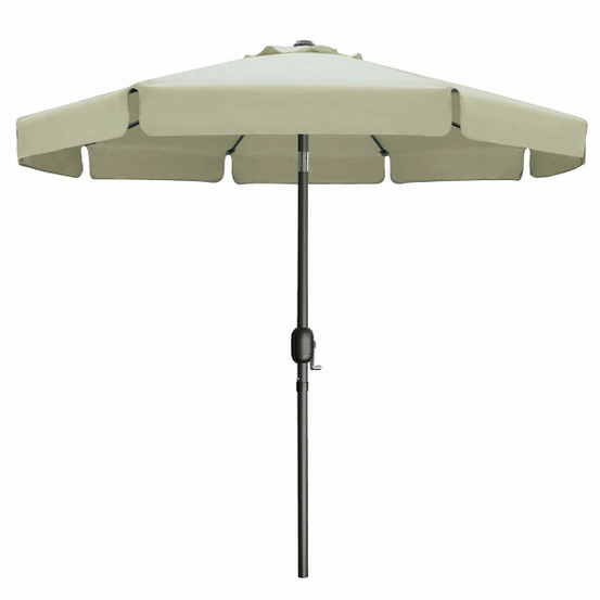 Parasol acier 8 bâtons d300 cm polyester beige jardin, piscine, terrasse