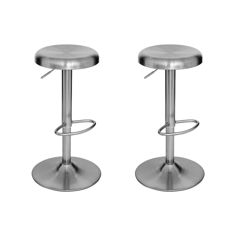 Lot de 2 tabourets de bar ilsa argent