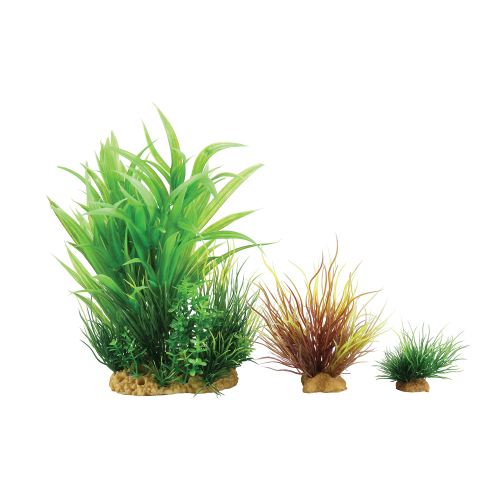 Wiha n°2 plantes artificielles  3 pieces h 20 cm plantkit décoration d'aqua