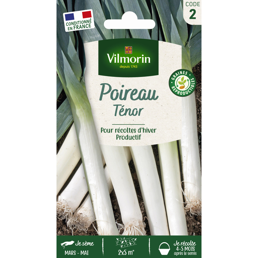 Graines de poireau Tenor en sachet
