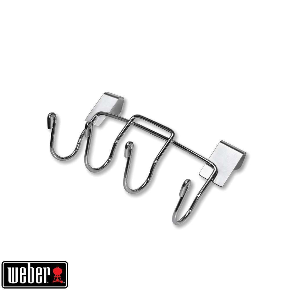 Crochets porte-ustensiles pour barbecue en aluminium gris