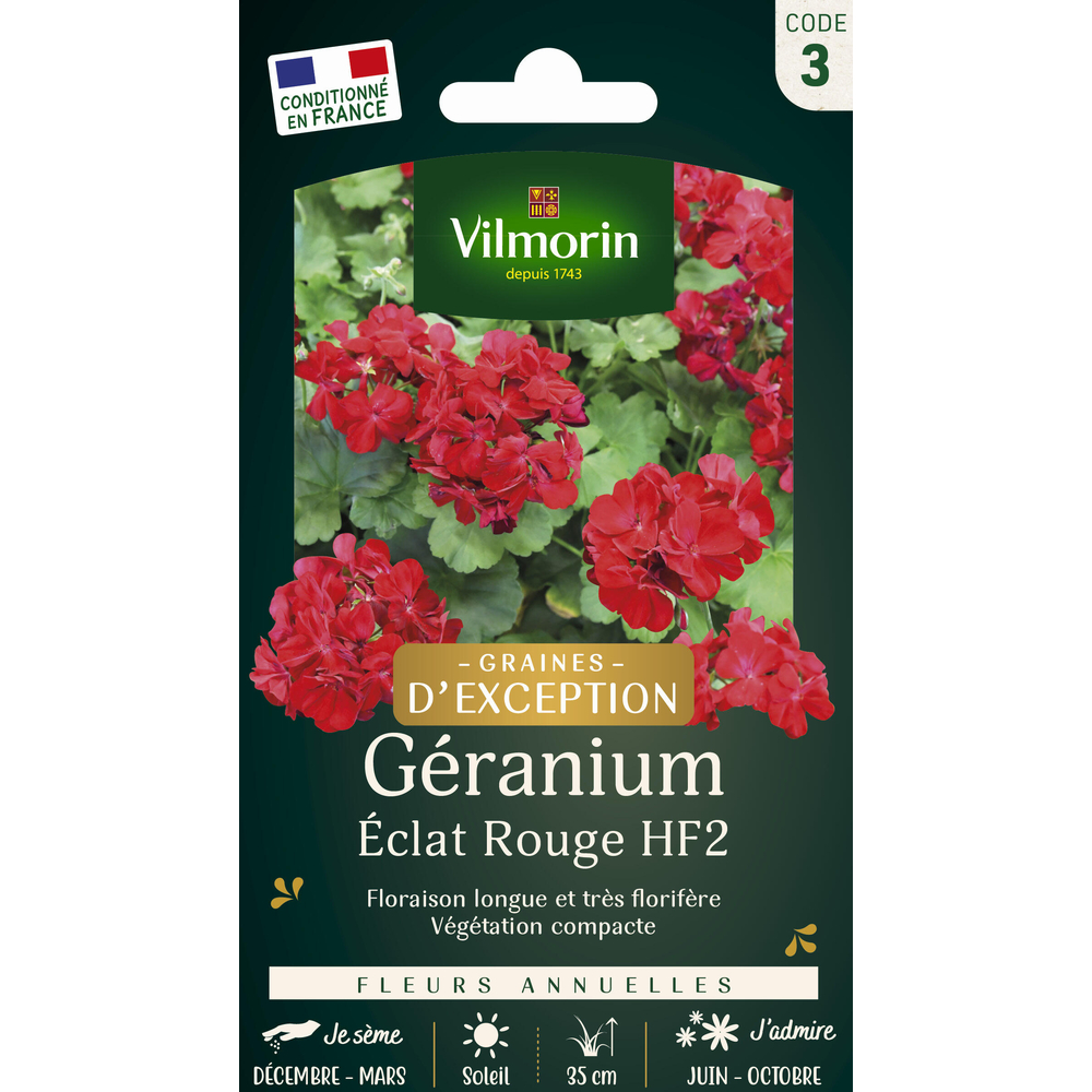 Géranium HF2 Éclat rouge : en sachet