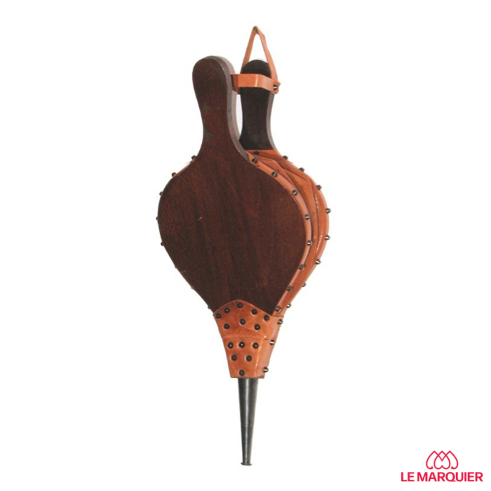 Soufflet bois cuir L 47 cm