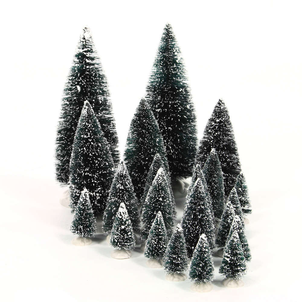 Sapins enneigés assortiments de 21 pièces