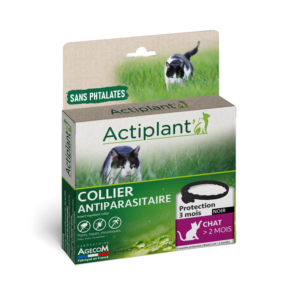 Collier antiparasitaire chat essentiel noir 35cm