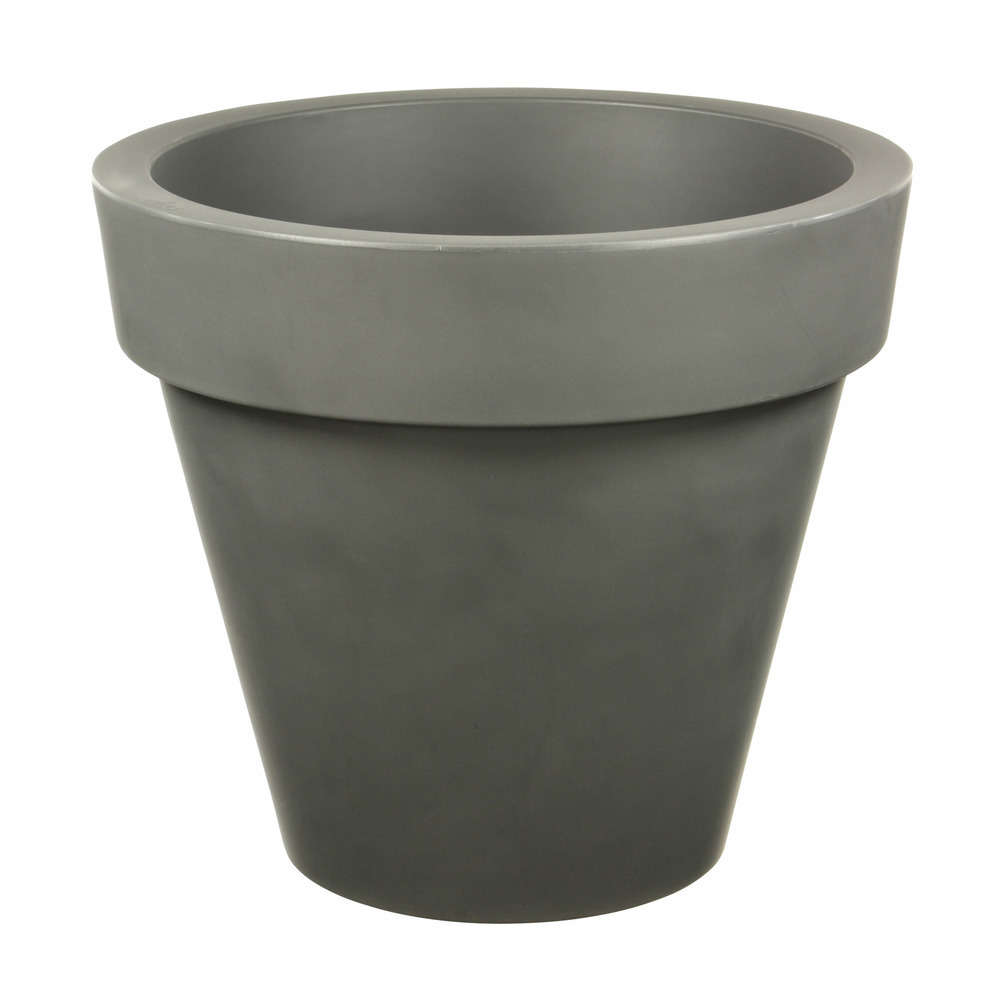 Pot Pure Round rond en plastique anthracite - D. 60 cm