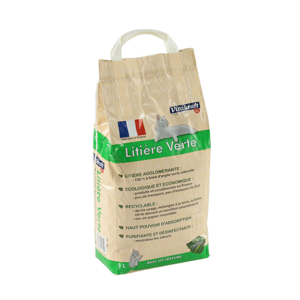 Litière verte pour chat : 5 litres