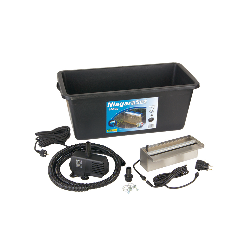 Kit lame d'eau inox Niagara 30 cm avec leds