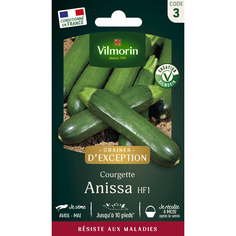 Graines de courgette Anissa hybride F1 en sachet