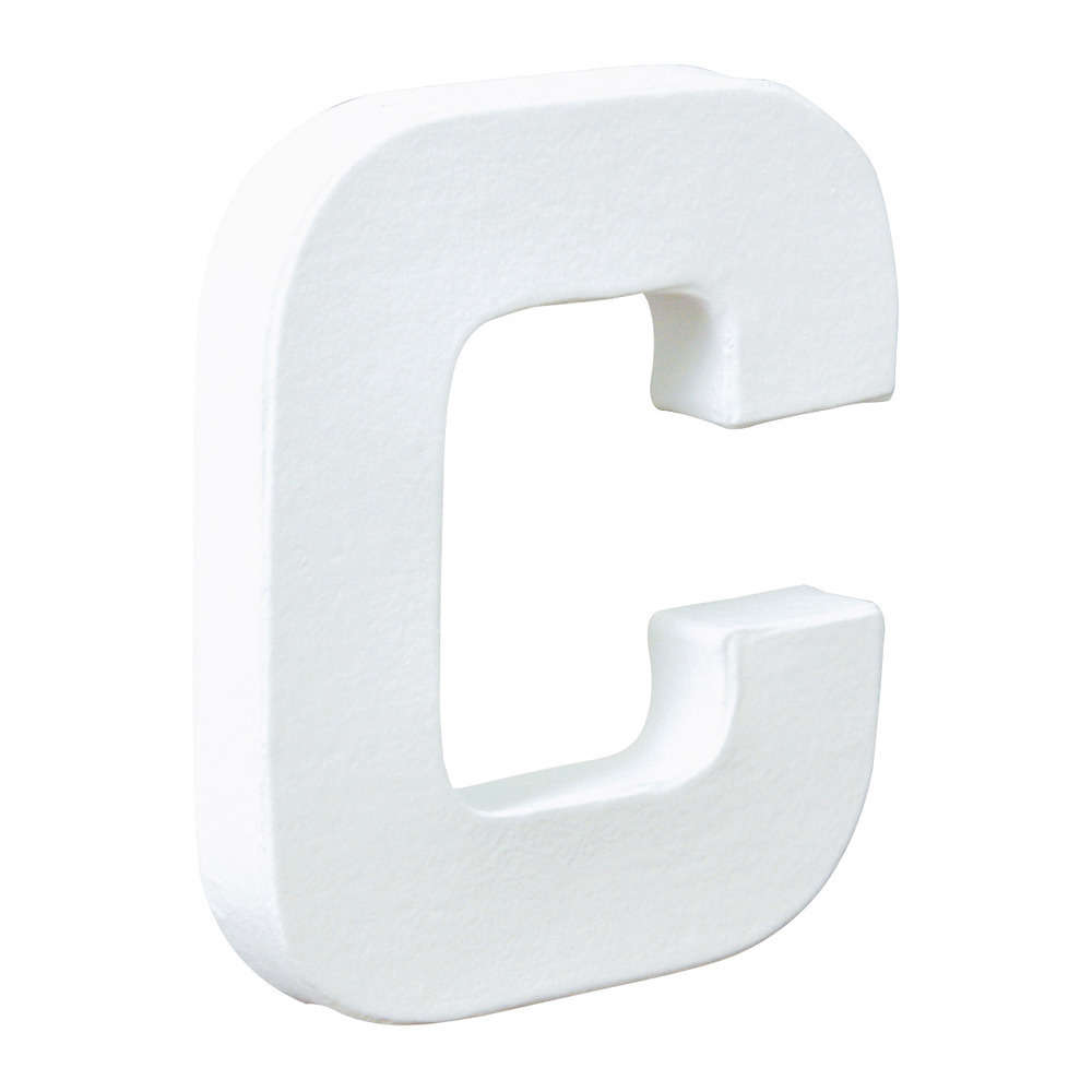 Lettre C, en papier mâché L. 12 cm