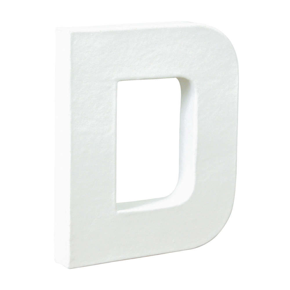 Lettre D, en papier mâché L. 12 cm