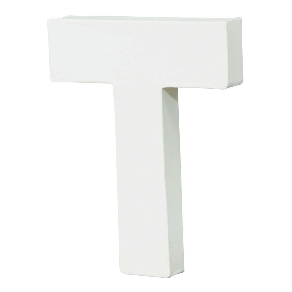 Lettre T, en papier mâché L. 12 cm