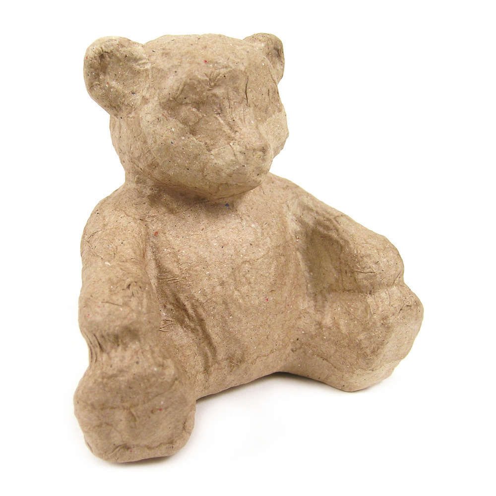 Petit ourson en papier maché 8x5x7cm