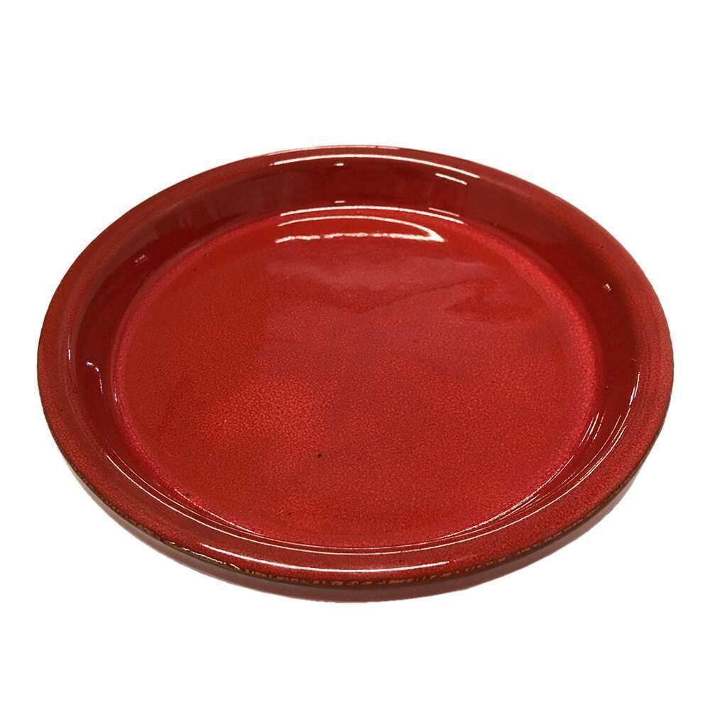 Soucoupe d'intérieur Terre cuite émaillée, coloris coquelicot Ø 17 cm