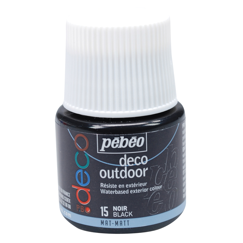 Peinture acrylique extérieure P. Bo deco, 45 ml - Noir