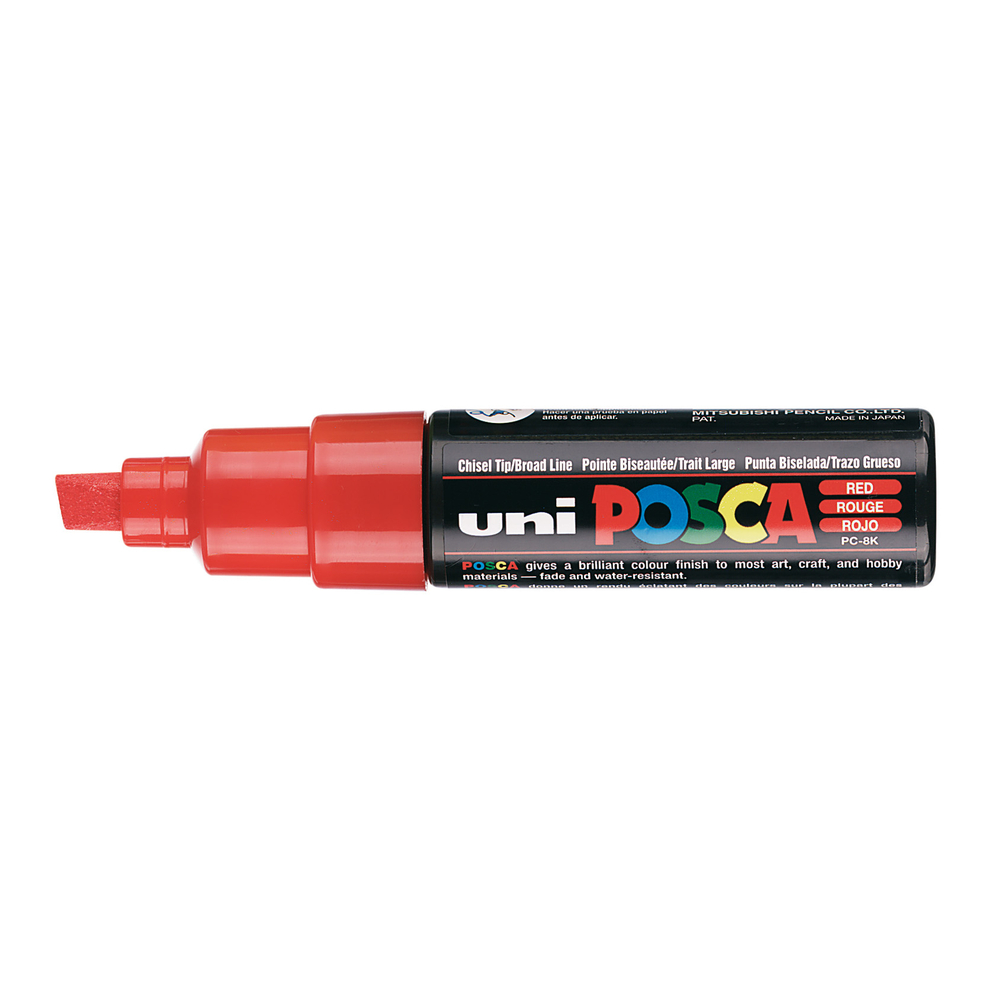 Marqueur peinture pointe large biseautée Rouge