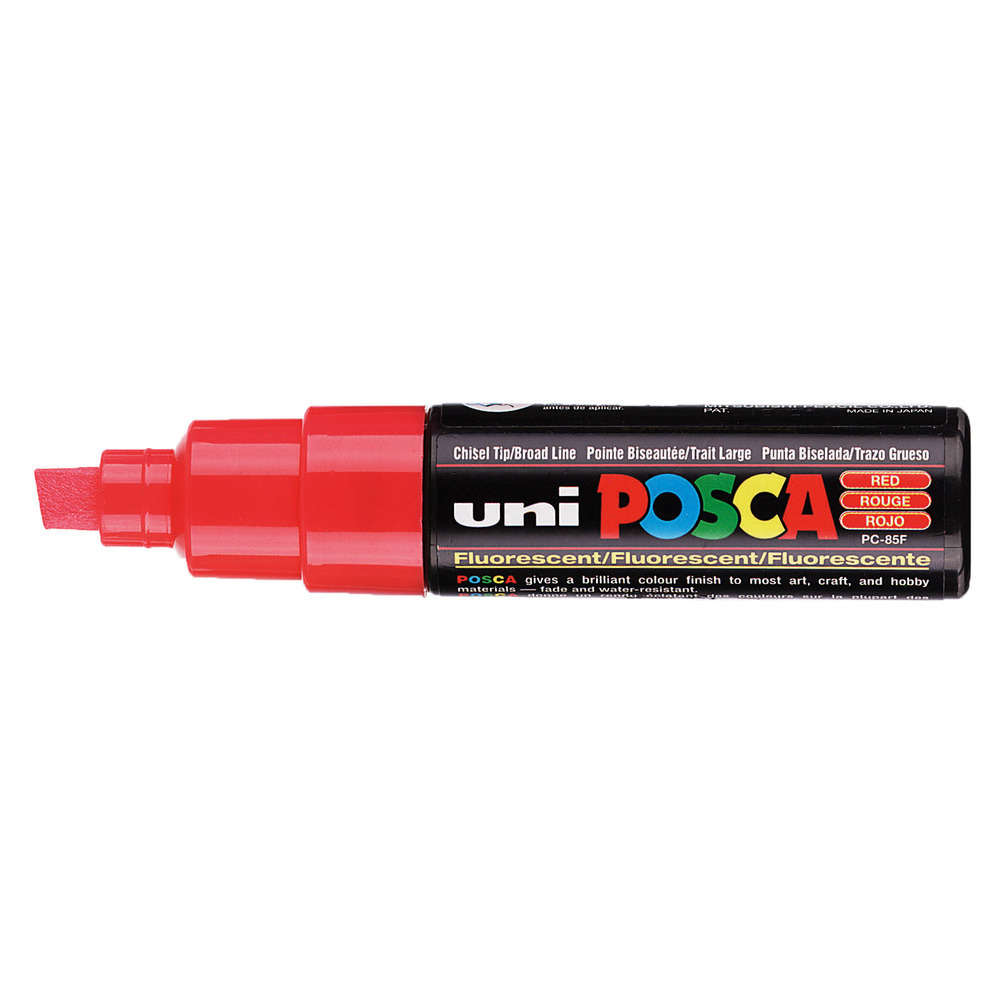 Marqueur peinture pointe large biseautée Rouge fluo
