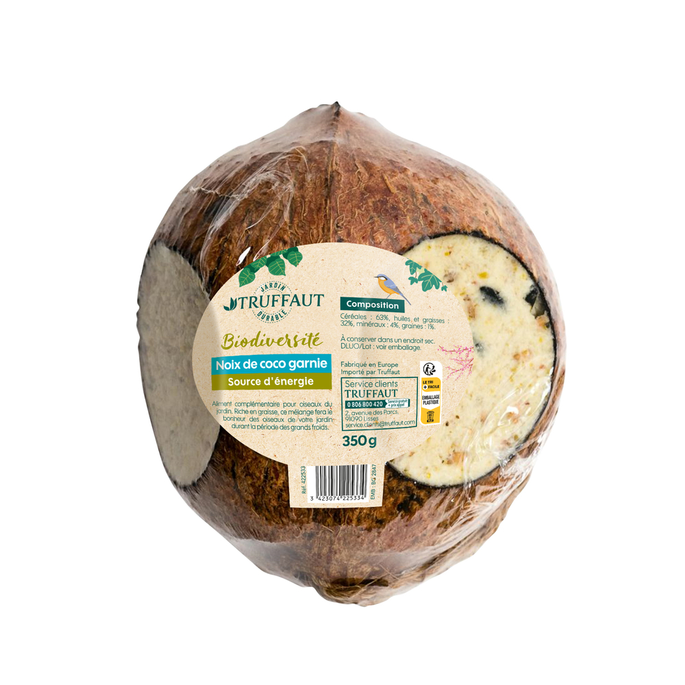 Boule de graisse noix de coco pour oiseaux du jardin - 350 g