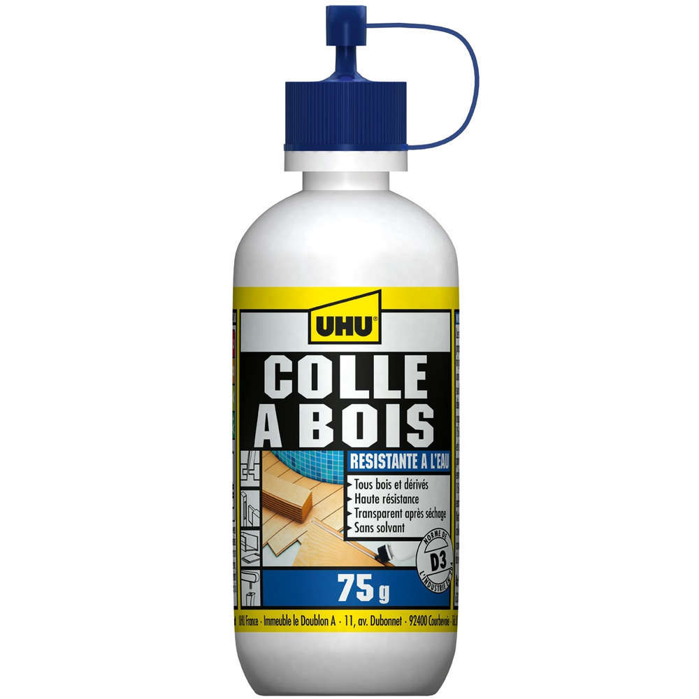 Colle à bois UHU, résistante à l'eau - 75g