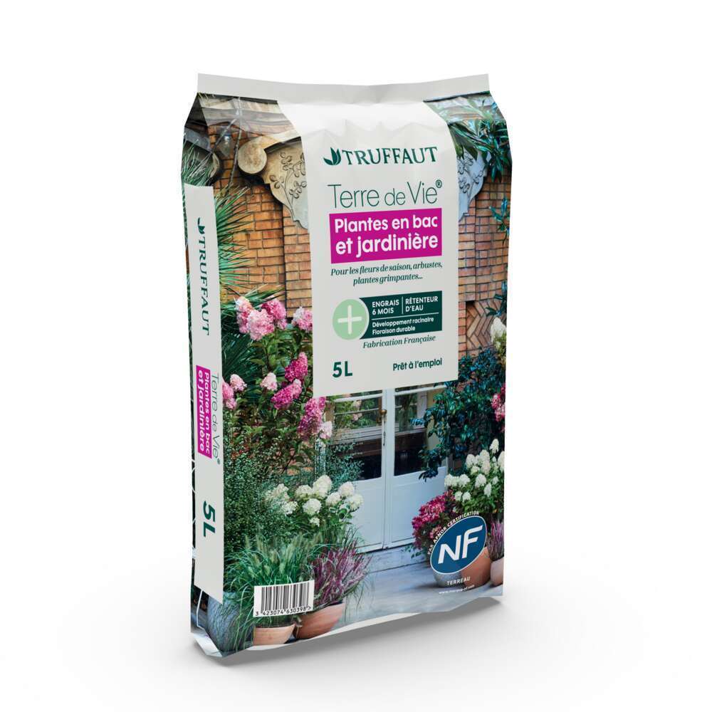 Terreau 'Terre de Vie®' pour plantes en bacs et jardinières - 5 litres