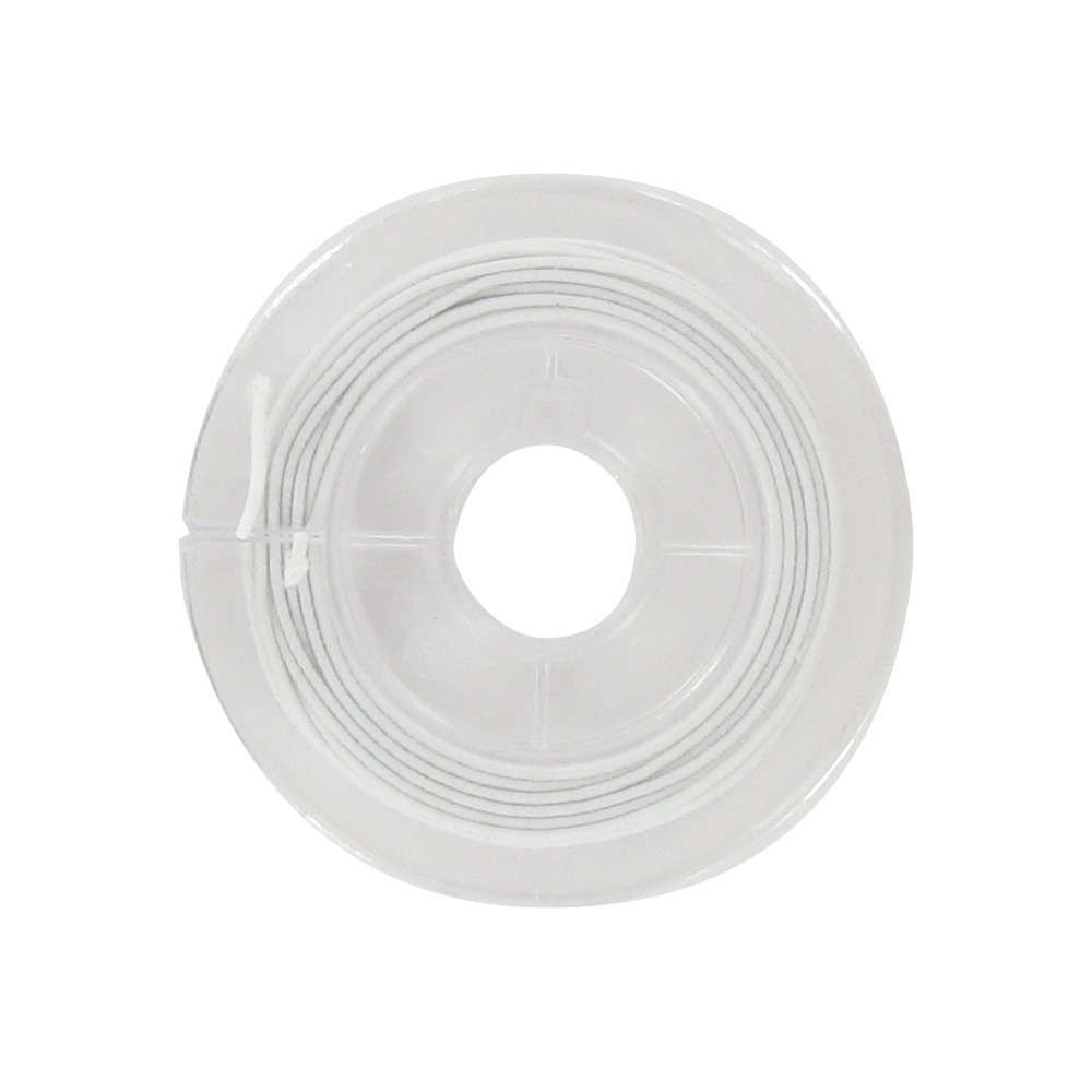 Bobine 5m/1mm de fil élastique gainé, blanc