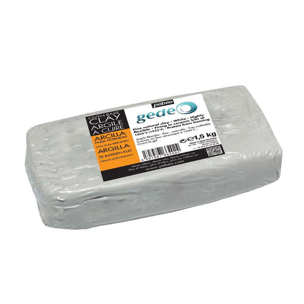 Argile à cuire blanche pain de 1,5kg 766402