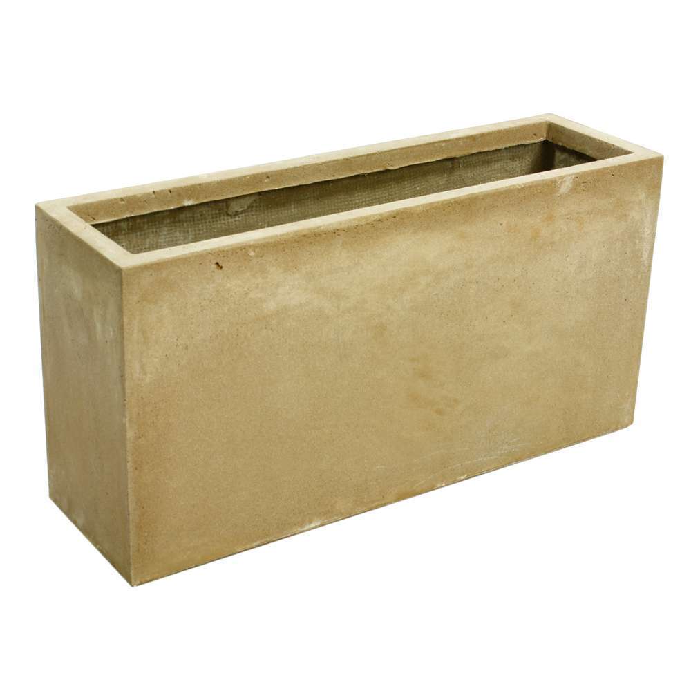 Jardinière urban en argile et fibre de verre beige - 80x23x40 cm