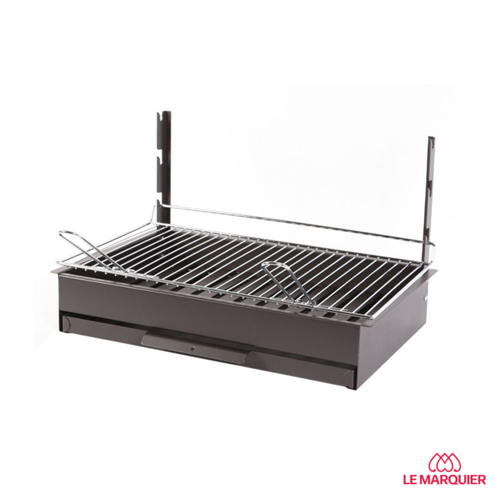 Barbecue à charbon de bois Vulcain en métal gris - 61x33 cm