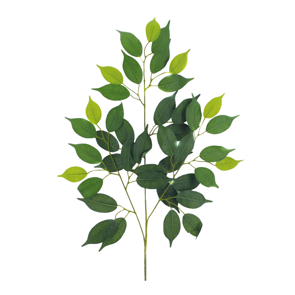 Fleur artificielle tige feuillage de ficus vert