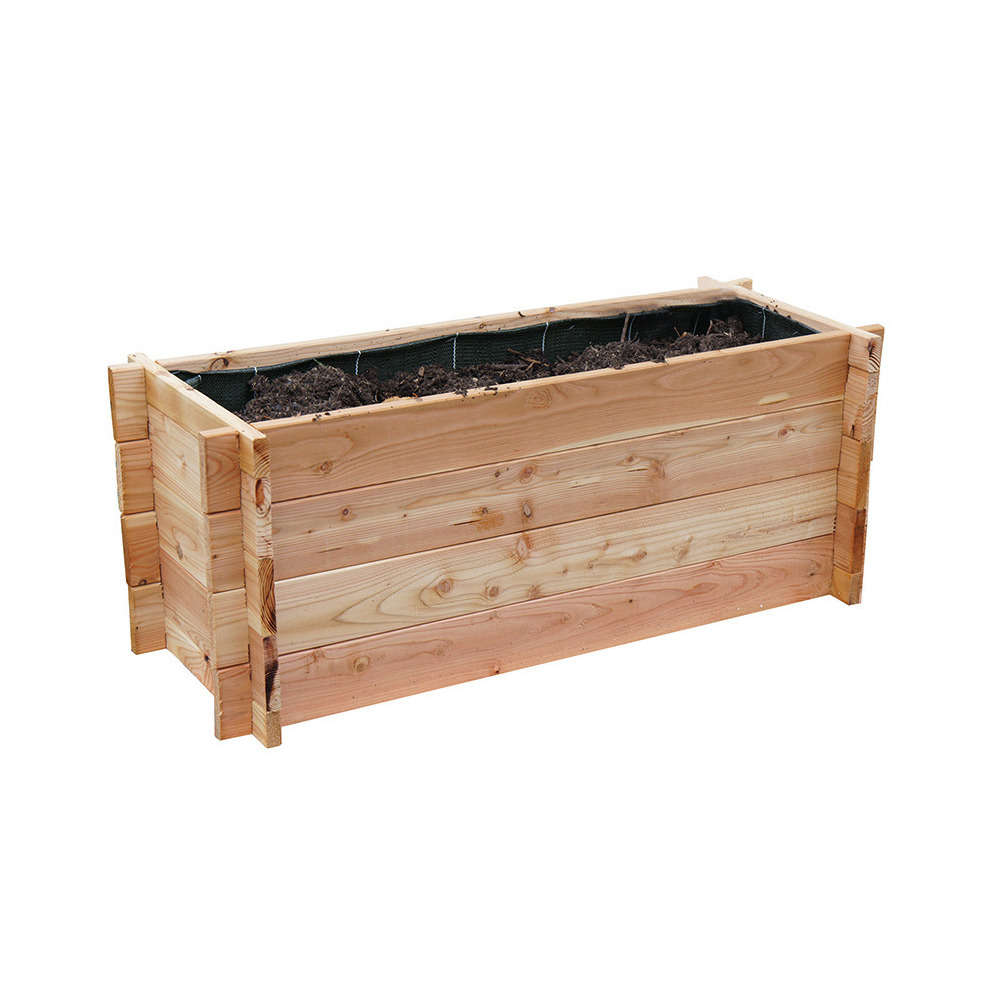 Potager pour balcon, bois de mélèze brut - L. 100 x l. 40 x H. 40 cm