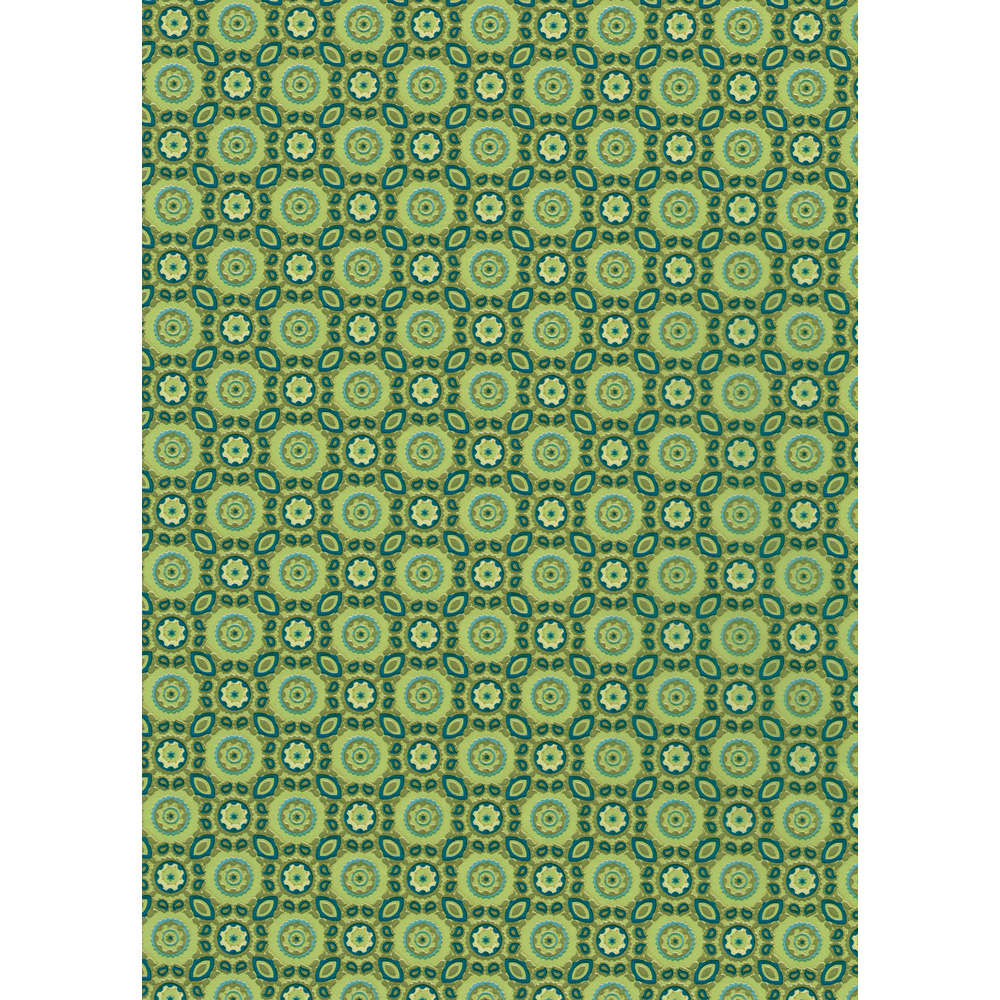 Feuille Décopatch 643 - Vert, motifs rosaces