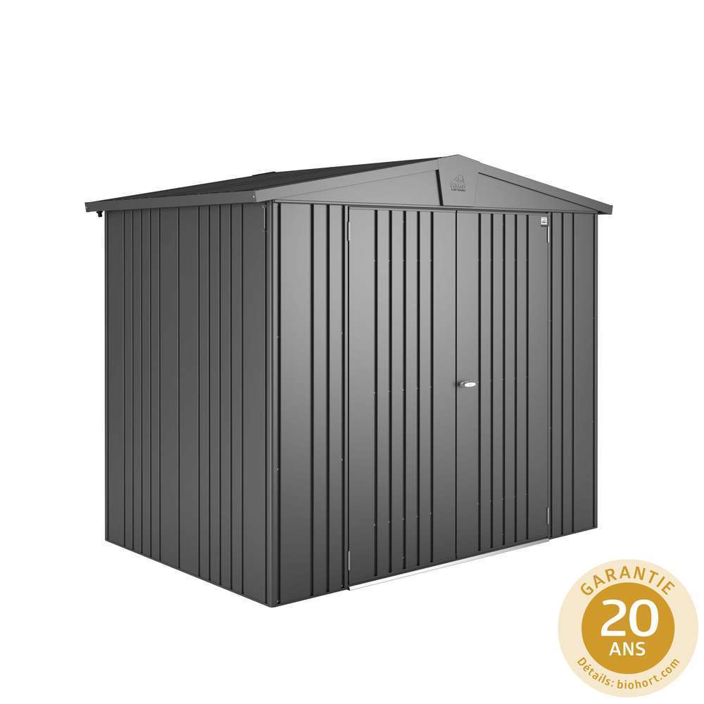 Abri de jardin en métal 2 portes Europa gris - 3,33 m²