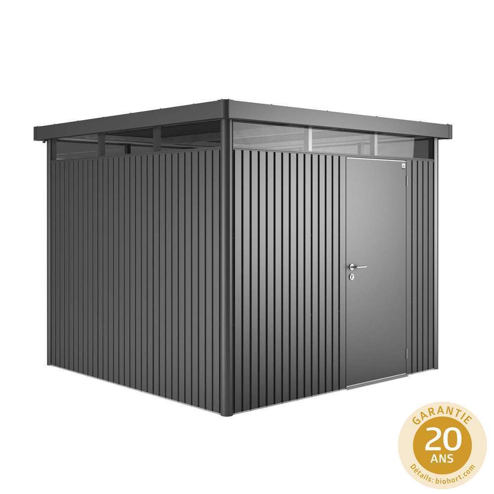 Abri de jardin en métal 1 porte Highline gris - 6,35 m²