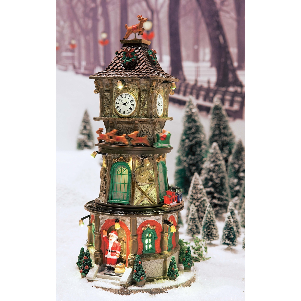 Tour Horloge illuminé Christmas Clock Tower + adaptateur 4,5V