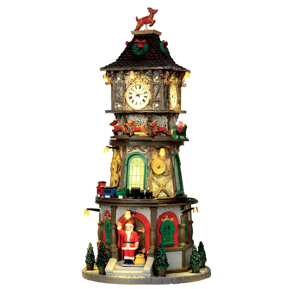 Tour Horloge illuminé Christmas Clock Tower + adaptateur 4,5V