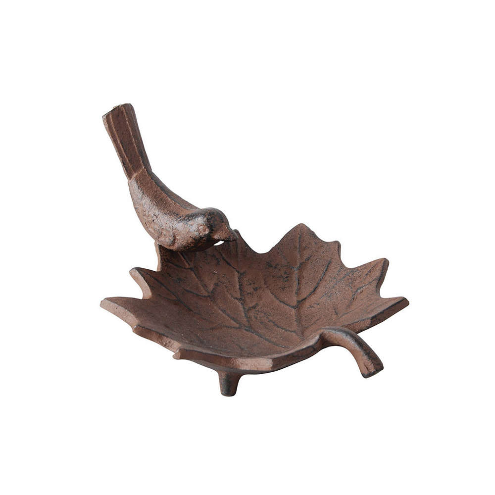 Bain à oiseaux 'feuille', en fonte L. 20,3 cm