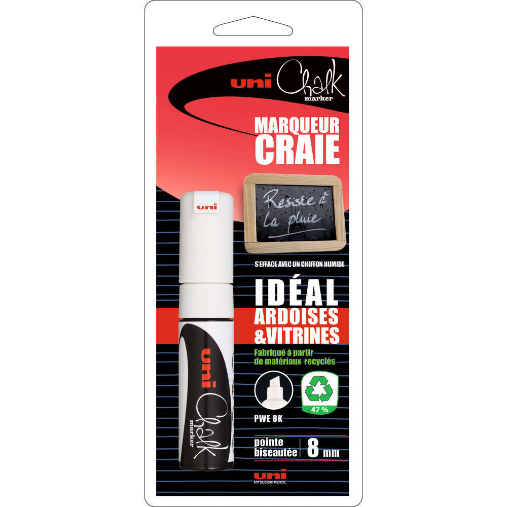 Marqueur Craie UNI-BALL Uni Chalk Marker - Ogive 1.8 à 2.5mm - VERT**