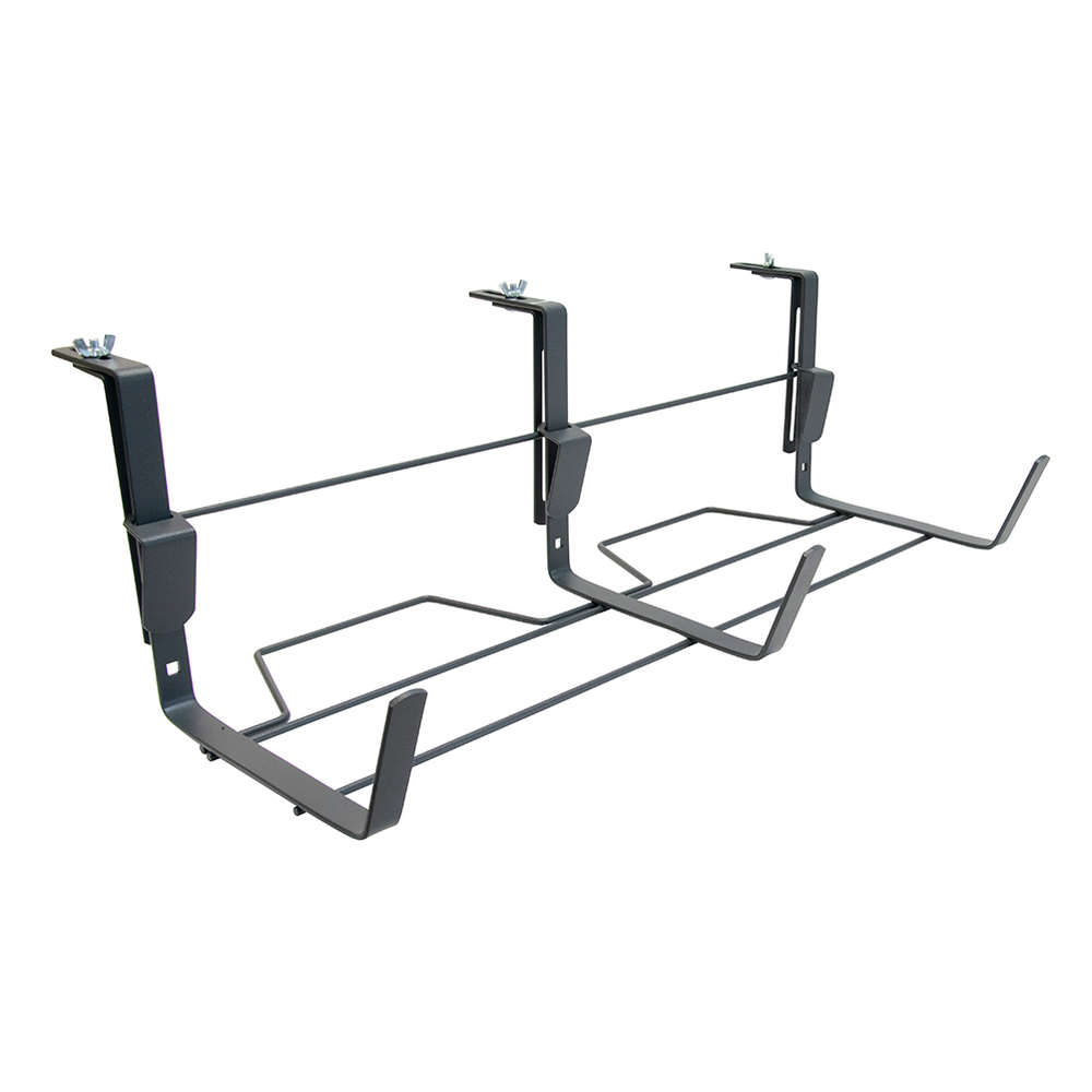 Support jardinière à fixations réglables, en métal anthracite 40-80 cm